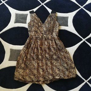 Adrianna Papell Animal Print Silk Bubble Hem Dress